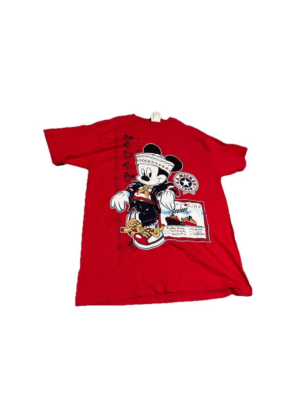 New Vintage Mickey Mouse "Mickey Line Cruises" T-Shirt Jerry Leigh Unlimited 90s